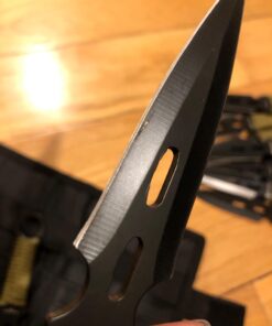 Whetstone Cutlery S-Force Kunai Knives - 12-Pack Black and Green Stainless-Steel Ninja Throwing Knife Set with Cord-Wrapped Handles and Carry Case 44 614J984dQL