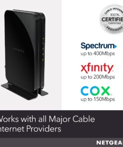 NETGEAR Cable Modem CM500 - Compatible with all Cable Providers incl. Xfinity, Spectrum, Cox | For Cable Plans up to 400Mbps | DOCSIS 3.0 | Ethernet | single band 400 Mbps Max Download 21 614LOAJvIoS