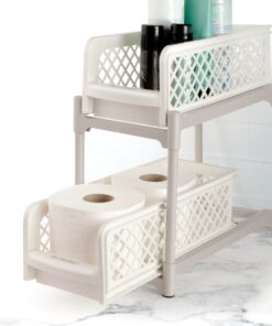 Ideaworks Two-tier Under Sink Sliding Shelf, White, standard, (TV7465) 15 614Looh7FnL