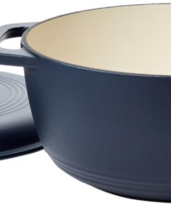 Alternative view of Amazon Basics Enameled Cast Iron Covered Round Dutch Oven, 6 Quart, Matte Navy