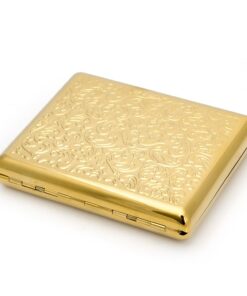 Pure Copper Embossed Arabesque Metal Cigarette Case Cardcase for 100's Cigarettes (Gold) Gold 16 614QKAJtAmL