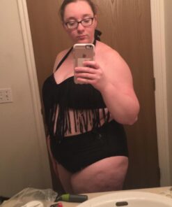 Uniarmoire Womens Plus Size High Waist Fringe Swimwear Two Piece Swimsuit 3X-Large Black 39 614RRGJRuFL