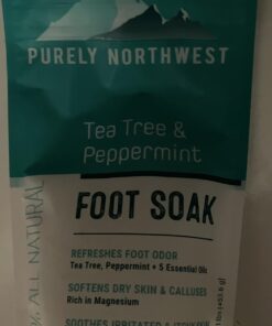 PURELY NORTHWEST-Tea Tree Oil & Peppermint Foot Soak with Epsom Salt-for Stubborn Foot Odor, Athletes Foot Burning & Itching, Damaged Discolored Nails-A Natural Callus Remover 16 Ounces 1 Pound (Pack of 1) 33 614RtOjJeL