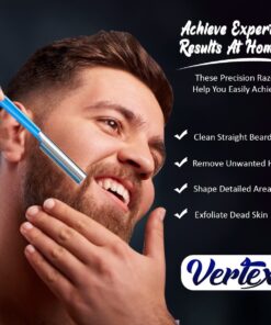 Beard Shaping Tool Razor Mustache - Straight Edge Travel Razors For Bags Grooming Kit Blade Trimmer For Men After Black Color Dye Balm Oil Wash Replacement Disposable Stainless Steel Eyebrow Clippers 32 614RznK XOL