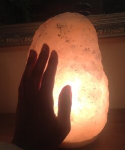 Himalayan Glow HS-1003 Himalayan Hand Carved Crystal Salt Lamp with Wooden Base, 6-7 LBS, Pink 76 614SnbCYEGL