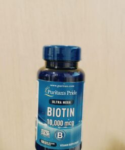 Puritan's Pride Biotin 10000 Mcg, Helps Promote Skin, Hair and Nail Health, Softgels 100 Count Unflavored 34 614TNYIrsgL