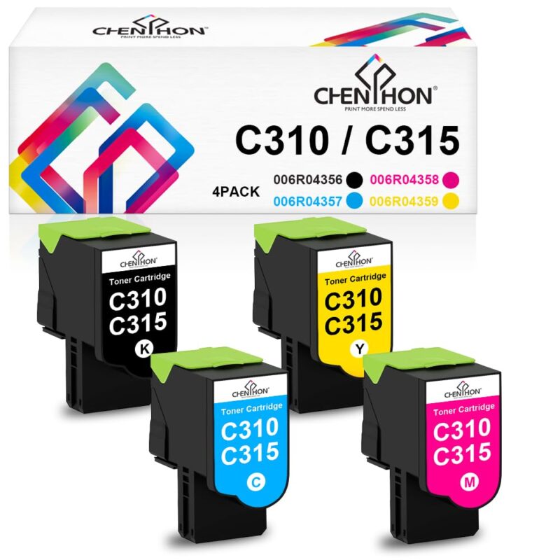CHENPHON Compatible C310 C315 Toner Cartridge Replacement for Xerox 006R04356 006R04357 006R04358 006R04359 use for Xerox C310 C310DNI C310DNIM C315 C315DNI Printer [KCMY-4Pack]
