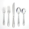 Cambridge Swirl Sand Piece Flatware Set, 89 Count, Silver 5 614UicTiSvL