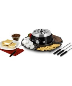 Kalorik 2-in-1 Smores Maker, with Chocolate Treat Fondue Melt Feature, Includes Fork and Tray Set, Stainless Steel Silver 8 614UudSmQKL