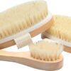 Essential Living: 3-Piece Dry Brushing Spa Kit - 1 Face Brush, 2 Body Scrub Brushes and a Cotton Bag - Body and Skin Care for Exfoliation, Blood Circulation and Lymphatic System Stimulation Support 45 614XOrtq 7L