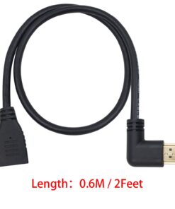 Poyiccot HDMI 2.0 Extension Cable 90 Degree, 2 Feet / 60cm HDMI Extender High Speed Left Angle HDMI Male to Female Extension Cable 60Hz, 4K 2K (F/M Left) 8 614Y6uYPbZL