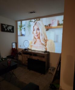 Mini Projector, VOPLLS 1080P Full HD Supported Video Projector, Portable Outdoor Home Theater Movie Projector, 50% Zoom, Compatible with HDMI, USB, AV, Smartphone/Tablet/Laptop/PC/TV Box A-Mini projector 39 614Yoa054XL