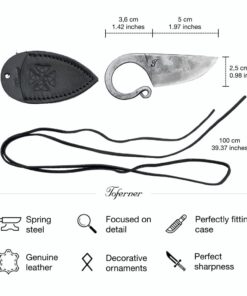 Toferner Celtic Pocket Knife Black - Original Gift -, Beautiful product -, Hand Forged Knife.Hardened Blade, Vintage, Art Collection, Antiquity, Great.Beautiful Product. 19 614Yp2OmHtL