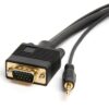 Cmple - VGA SVGA Monitor Cable, Gold Plated Connectors, Support Full HD Displays HDTVs (Male-to-Male) with 3.5mm Stereo Audio - 10 Feet 10FT Black 24 614Z16pYkZL