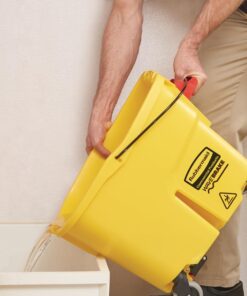 Rubbermaid Commercial Products WaveBrake 35 Qt. Side-Press Mop Bucket and Wringer Combo on Wheels, Yellow, for Professional/Industrial/Business Heavy-Duty Floor Cleaning/Mopping 48 614a7aUmETL