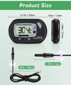ZACRO 2 Pack Digital Aquarium Thermometer, Fish Tank Thermometer, Water Thermometer with Large LCD Display,Reptile Thermometer for Fish Tank Water Terrarium 30 614ai7IrKnL