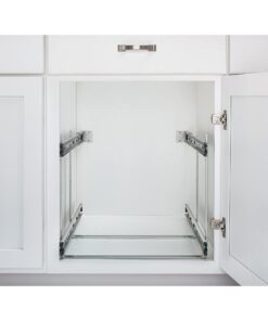 Rev-A-Shelf 2-Tier Kitchen Cabinet Pull Out 21" Cabinet Organizer for Pots, Pans, and Lid Cookware, Adjustable Heavy Duty Wire, Chrome, 5CW2-2122-CR 21 in. 31 614bOkRWLjL