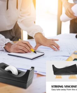 Tape Dispenser Desk with 3 Rolls Invisible Tape Dispensers Non-Skid Pad Design Tape with Dispenser, Wide Application for School, Home, Gift Wrapping 14 614cC5DE2hL
