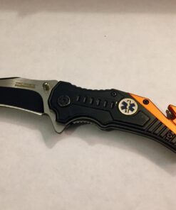 Tac-Force EMT Edition Spring Assisted 3mm Thick Stainless Steel 2 Tone Tanto Blade (TF-640EMT) Tactical Folding Knife, Includes Pocket Clip, Seat Belt Cutter and Glass Breaker 16 614cQjPW2DL