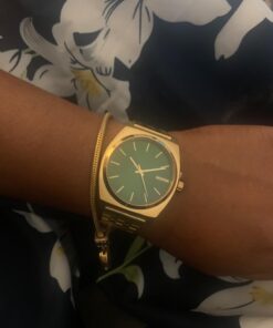 Nixon Time Teller A045. 100m Water Resistant Watch (37mm Stainless Steel Watch Face) All Gold / Green 23 614dVLUoVYL 1