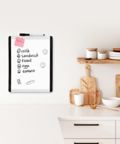 Amazon Basics Small Dry Erase Whiteboard, Magnetic White Board with Marker and Magnets - 8.5" x 11", Plastic/Aluminum Frame 8.5"x11" 29 614dwygM lL