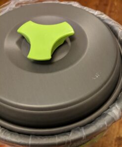 MalloMe Camping Cookware Mess Kit for Backpacking Gear – Camping Cooking Set - Camping Pots and Pans Set - Backpacking Stove/Portable Stove Compatible - Camp Kitchen Equipment Accessories Pot 1 Liter Pot 54 614fKY7B1lL