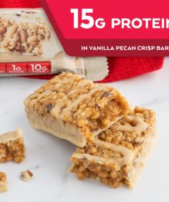Atkins Vanilla Pecan Crisp Protein Meal Bar, High Fiber, 1g Sugar, 4g Net Carb Meal Replacement, Keto Friendly, 5 Count 14 614ghJnwODL