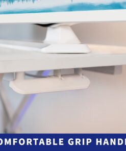 VIVO 36 inch Desk Converter, K Series, Height Adjustable Sit to Stand Riser, Dual Monitor and Laptop Workstation with Wide Keyboard Tray, White, DESK-V036KW 36" 26 614hNK8FUgL