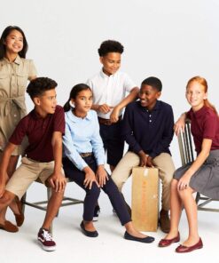 French Toast Girls' Adjustable Waist Pleated-Front Two-tab Scooter 10 Heather Gray 21 614hbZUQJzL 1