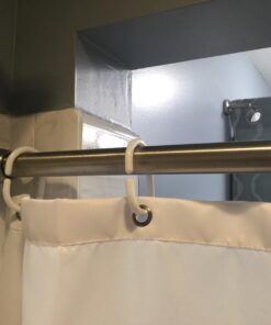 iDesign Forma Metal Tension, Adjustable Customizable Curtain Rod for Bathtub, Shower Stall, Closet, Doorway, 26-42", Brushed Stainless Steel 26-42" Set of 1 45 614huxifsxL