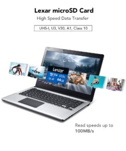 Lexar High-Performance 633x 64GB microSDXC UHS-I Card w/ SD Adapter, C10, U3, V30, A1, Full-HD & 4K Video, Up To 100MB/s Read, for Smartphones, Tablets, and Action Cameras (LSDMI64GBBNL633A) Single 19 614ijHn5BZS