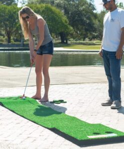PutterBall Golf Pong Game Set The Original - Includes 2 Putters, 2 Golf Balls, Green Putting Pong Golf Mat & Golf Hole Covers - Best Backyard Party Golf Game Set 19 614jELtl9AL