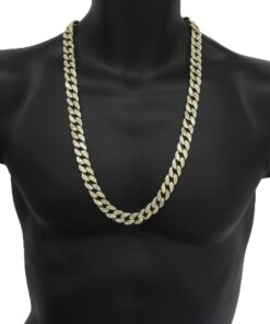 Gold Color Tone Brass Fully CZ Iced Out 15mm 30" Hip Hop Miami Cuban Chain & 9" Bracelet (NOT REAL GOLD) 18 614lTcBR8YL