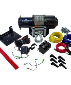 Alternative view of MotoAlliance UTV/ATV 4500lb Winch Kit - 1.8 HP 50 feet Durable Steel Winch Cable for Off Road Trailer Towing - VIPER Midnight Waterproof Winch 4500