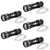 LE 5-Pack Mini Keychain LED Flashlights - Waterproof, Bright, Compact & Portable, Batteries Included - Ideal for Bedroom, Hallway, Laundry Room, Stairwells, Emergency & Everyday Use - Black