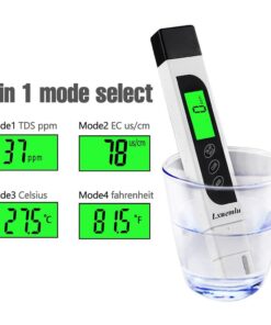 Alternative view of TDS Meter Digital Water Tester, Lxuemlu Professional 3-in-1 TDS, Temperature and EC Meter with Carrying Case, 0-9999ppm, Ideal ppm Meter for Drinking Water, Aquariums and More White