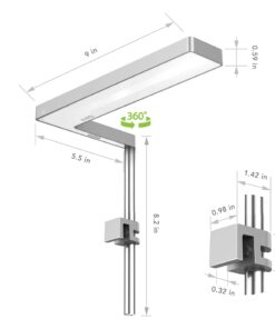 ONF Flat Nano Full Spectrum LED Aquarium Light, Dimmable 7000K / 1300lm, for <10 Gallons Rimless Fish Tanks, Freshwater Aquatic Plant Growth, Terrarium Spotlight, Potted Plant IP54 Waterproof (Silver) Silver 30 614qngbxjSL