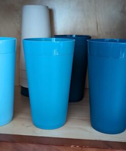 US Acrylic Newport 20 ounce Unbreakable Plastic Stackable Water Tumblers in Blue Sky | Set of 12 Drinking Cups | Reusable, BPA-free, Made in the USA, Top-rack Dishwasher and Microwave Safe 20-ounce 28 614rsJiLOsL