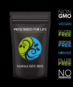 Alternative view of Prescribed for Life Maltitol Powder | Low Calorie Sugar Substitute | 60-70% Sweetness of Sugar | Natural, Unbleached, Gluten Free, Vegan, Non-GMO, Soy Free, Kosher, No Fillers, 1 kg