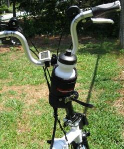 Bushwhacker Shasta Black - Insulated Bike Water Bottle Holder w/ 20 oz. BPA Free Bottle - Two Point Bicycle Frame & Handlebar Attachment w/Belt Loop No Screws Hardware Required Cycling 20 614s KHokL