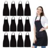 NOBONDO 12 Pack Bib Apron - Unisex Black Apron Bulk with 2 Roomy Pockets Machine Washable for Kitchen Crafting BBQ Drawing 41 615 1mUv9L