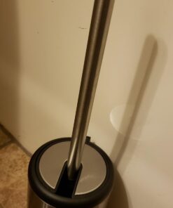 ToiletTree Products Toilet Brush with Lid - Sleek Toilet Bowl Brush and Holder - Toilet Scrubber Brush Set with Heavy-Weight Base - Lidded Toilet Bowl Cleaner Brush and Holder - Chrome Stainless Steel 33 615 xkxpBbL