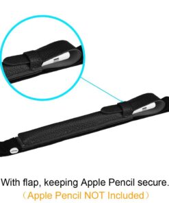 Fintie Pencil Holder with USB Adapter Pocket for Apple Pencil (USB-C) & Apple Pencil (1st / 2nd Generation), Premium Elastic Vegan Leather Sleeve Pouch Compatible with iPad Case, Black 43 6151FbszHGL 1