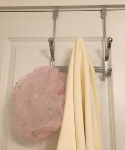 iDesign York Lyra Steel Over-The-Door 6-Hook Storage Rack - 8.38" x 5.25" x 11", Chrome 37 6151cc9ds5L