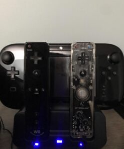 Tekdeals 3-in-1 Charger Dock Charging Station Base with Two Rechargeable Batteries and USB Cable for Wii U Remote Gamepad Controller, Black 16 6151hdrlJ L