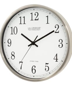 La Crosse Technology 12 Inch Atomic Analog Wall Clock, Aluminum (WT-3126B) 12 6152qHTlJML