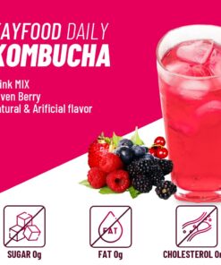 KAYFOOD Daily Kombucha Powder Tea 5g x 20 sticks (100g/3.52oz) with Bottle Sugar Free Diet Tea (SevenBerry Bottle Set) SevenBerry Bottle Set 8.45 Ounce (Pack of 20) 18 6154FejXxPL