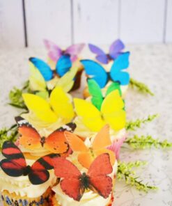 Alternative view of Sugar Robot Inc. Edible Butterflies Large Size Premium Crafted Made in the USA Cake and Cupcake Toppers, Decoration (Rainbow) Rainbow