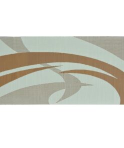 Stylish Camping - 159187 -Outdoor Patio/RV Camping Mat - Swirl (Brown/Beige, 9-Feet x 18-Feet) 9x18 Brown/Beige 9 6154QxeZWBL
