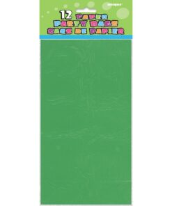 Vibrant Green Paper Party Bags (Pack of 12) - Premium Quality, Perfect for Celebrations & Gifts 12 Count (Pack of 1) 8 6158V28CuXL